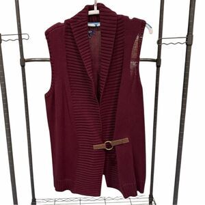 Chaps Deep Red Cotton Knit Top